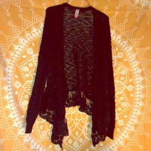 Black cardigan with lace